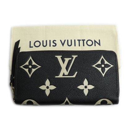 LOUIS VUITTON ルイ・ヴィトン 長財布 ラウンドファスナー バイカラーアンプラント ブラック/ベージュ M80481 IC レディース【中古】【極美品】