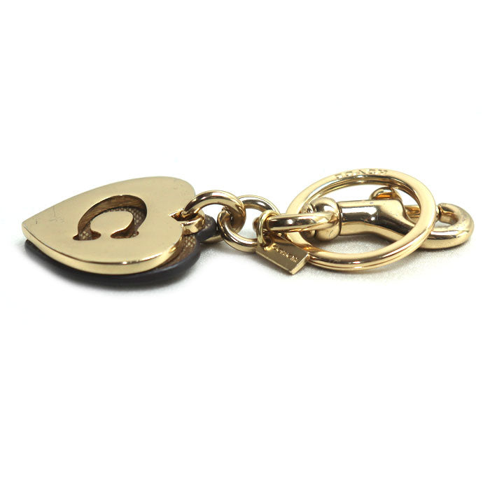 COACH コーチ シグネチャー ハート キーリング キーホルダー ブラウン 91478 レディース【中古】