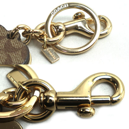 COACH コーチ シグネチャー ハート キーリング キーホルダー ブラウン 91478 レディース【中古】