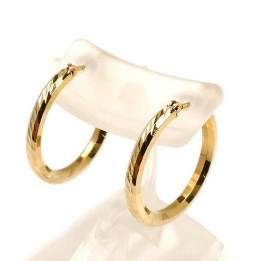 K18YG イエローゴールド フープ ピアス 2.0g レディース【中古】