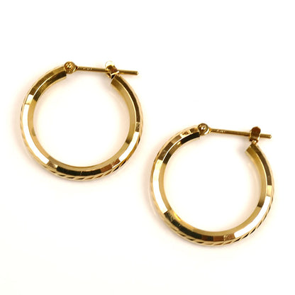 K18YG イエローゴールド フープ ピアス 2.0g レディース【中古】