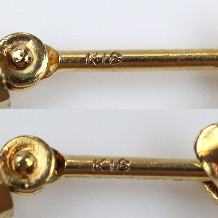 K18YG イエローゴールド フープ ピアス 2.0g レディース【中古】