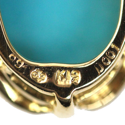 K18YG イエローゴールド ペンダントトップ トルコ石9.90ct ダイヤモンド0.01ct 5.8g レディース【中古】