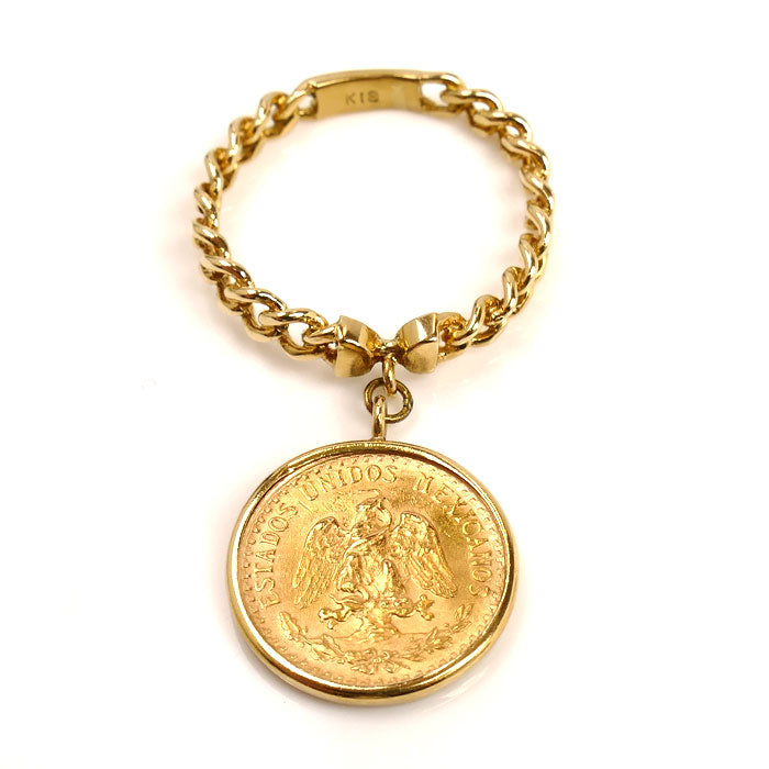 K21.6YG/K18YG メキシコ金貨2ペソ リング・指輪 7号 3.4g レディース【中古】