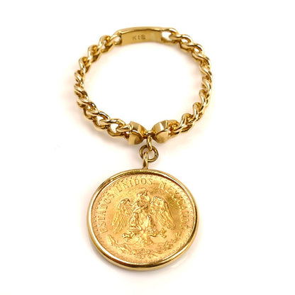 K21.6YG/K18YG メキシコ金貨2ペソ リング・指輪 7号 3.4g レディース【中古】