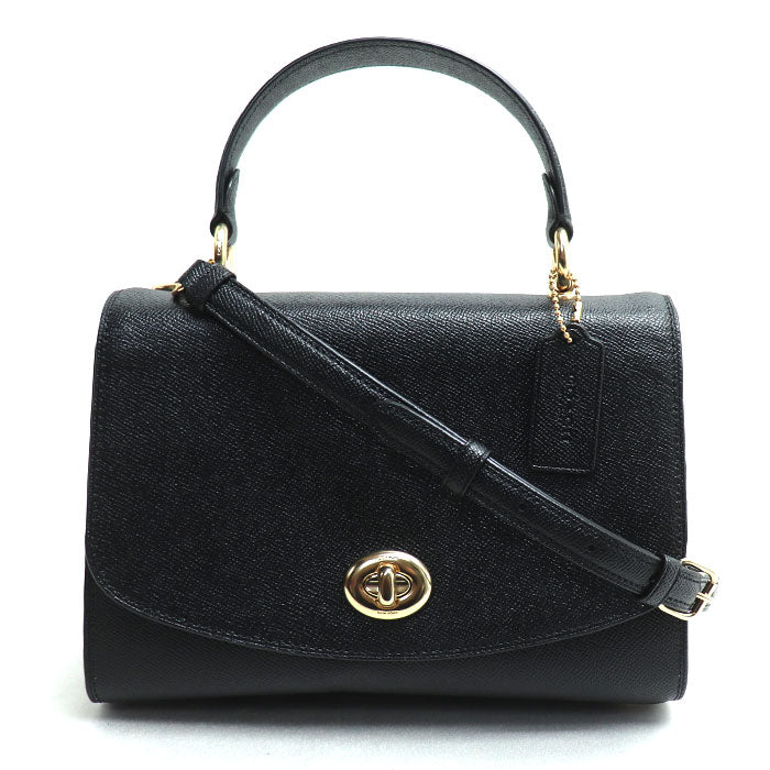 COACH コーチ テイリートップ ターンロック 2Wayショルダーバッグ ブラック 76618 アウトレット レディース【中古】