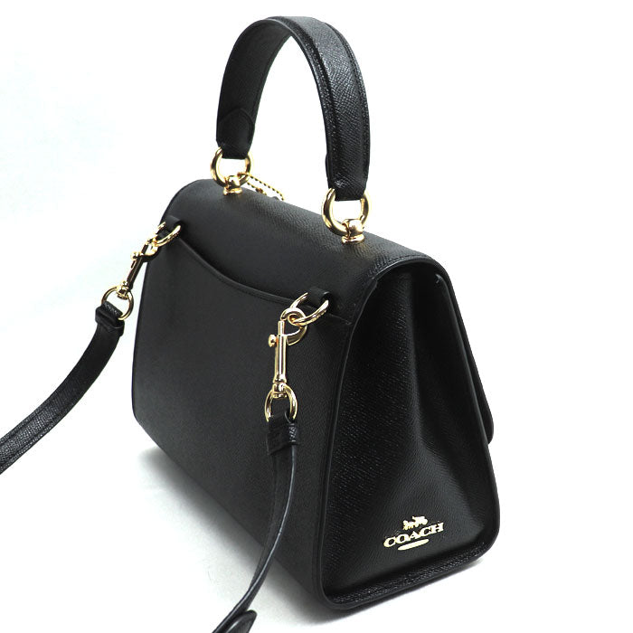 COACH コーチ テイリートップ ターンロック 2Wayショルダーバッグ ブラック 76618 アウトレット レディース【中古】