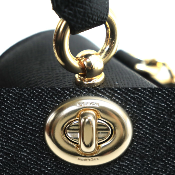 COACH コーチ テイリートップ ターンロック 2Wayショルダーバッグ ブラック 76618 アウトレット レディース【中古】