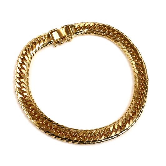 K18YG イエローゴールド ブレスレット 喜平14面トリプルカット 30.5g 20cm メンズ【中古】