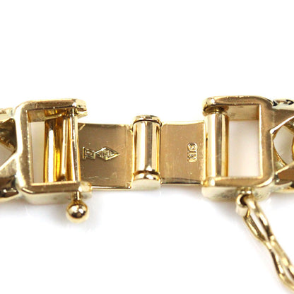 K18YG イエローゴールド ブレスレット 喜平14面トリプルカット 30.5g 20cm メンズ【中古】