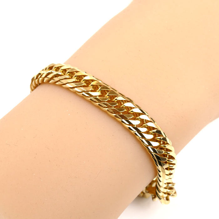 K18YG イエローゴールド ブレスレット 喜平14面トリプルカット 30.5g 20cm メンズ【中古】