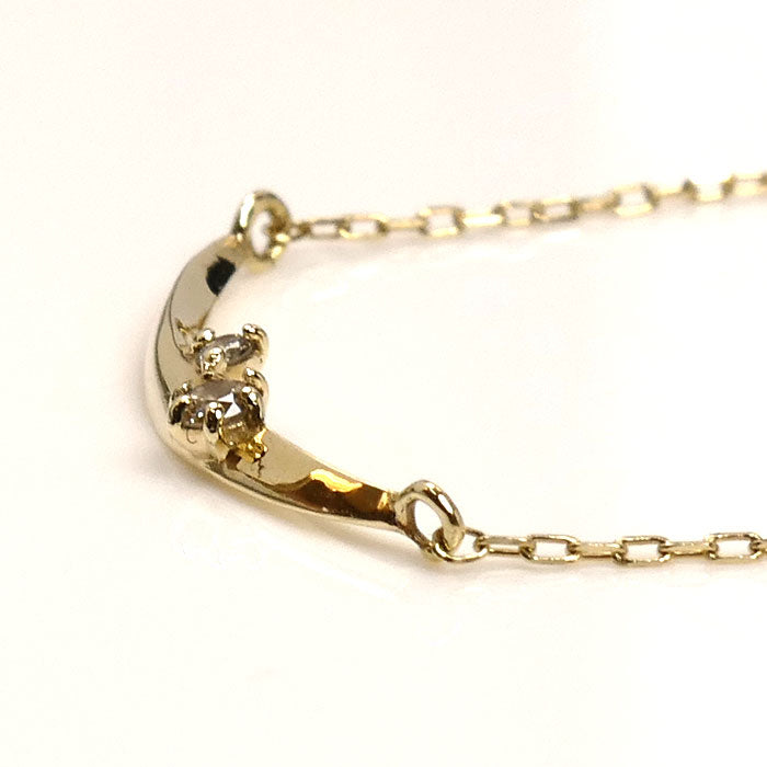 K10YG イエローゴールド ネックレス ダイヤモンド 0.6g 40cm レディース【中古】