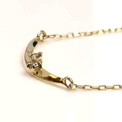 K10YG イエローゴールド ネックレス ダイヤモンド 0.6g 40cm レディース【中古】