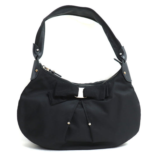Salvatore Ferragamo サルヴァトーレフェラガモ ヴァラ リボン ワンショルダー ショルダーバッグ ブラック EZ21-B667 レディース【中古】