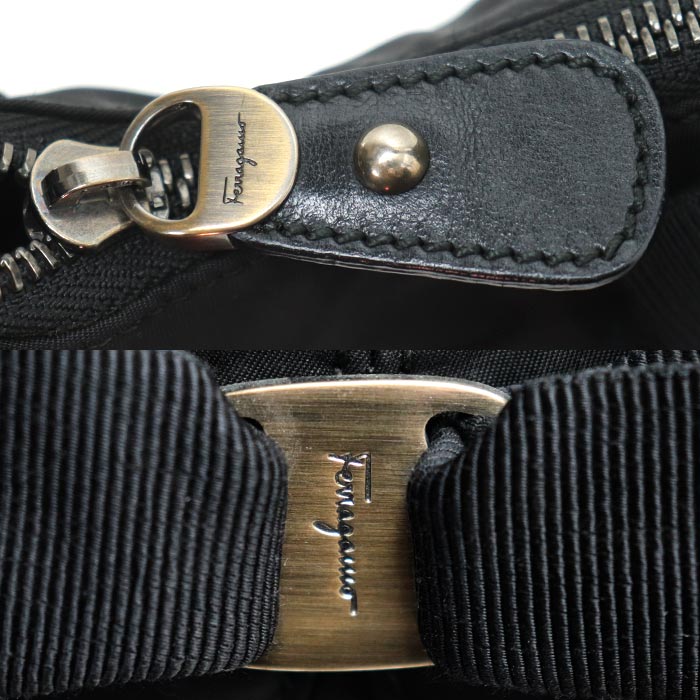 Salvatore Ferragamo サルヴァトーレフェラガモ ヴァラ リボン ワンショルダー ショルダーバッグ ブラック EZ21-B667 レディース【中古】