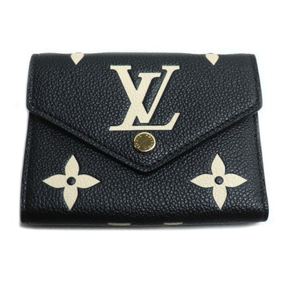 LOUIS VUITTON ルイ・ヴィトン ポルトフォイユ ヴィクトリーヌ 三つ折り財布 バイカラーアンプラント ブラック M80968 ICチップ レディース【未使用】【買取品】