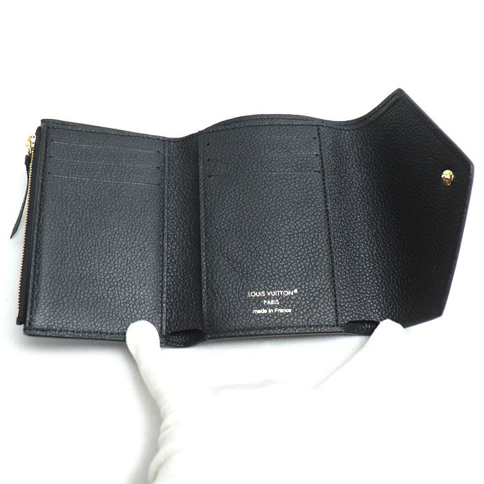 LOUIS VUITTON ルイ・ヴィトン ポルトフォイユ ヴィクトリーヌ 三つ折り財布 バイカラーアンプラント ブラック M80968 ICチップ レディース【未使用】【買取品】
