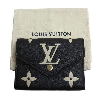 LOUIS VUITTON ルイ・ヴィトン ポルトフォイユ ヴィクトリーヌ 三つ折り財布 バイカラーアンプラント ブラック M80968 ICチップ レディース【未使用】【買取品】