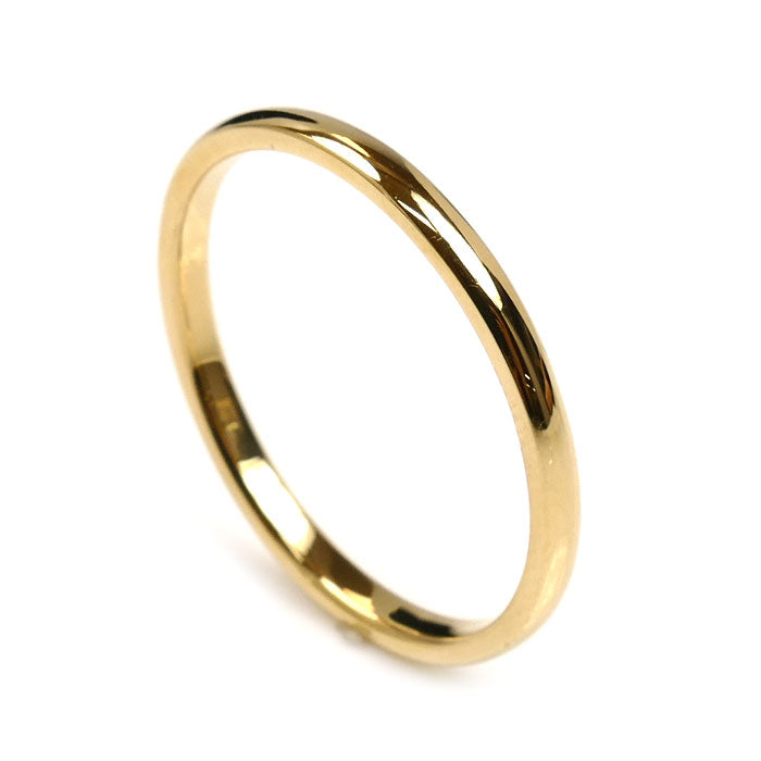 K18YG イエローゴールド 甲丸 リング・指輪 17号 2.1g ユニセックス【中古】