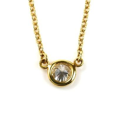 TIFFANY&Co. ティファニー K18YG イエローゴールド バイザヤード ネックレス ダイヤモンド 1.8g 41cm レディース【中古】