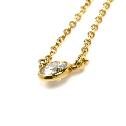 TIFFANY&Co. ティファニー K18YG イエローゴールド バイザヤード ネックレス ダイヤモンド 1.8g 41cm レディース【中古】