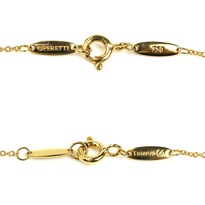 TIFFANY&Co. ティファニー K18YG イエローゴールド バイザヤード ネックレス ダイヤモンド 1.8g 41cm レディース【中古】