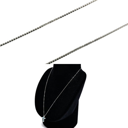 K18WG ホワイトゴールド クロス ネックレス ダイヤモンド0.35ct トルマリン0.3ct 3.0g ～45cm フリーチェーン レディース【中古】