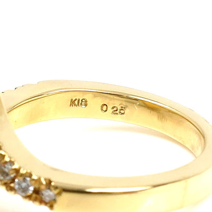 K18YG イエローゴールド パール リング・指輪 南洋パール約11.3mm ダイヤモンド0.25ct 14号 8.3g レディース【中古】