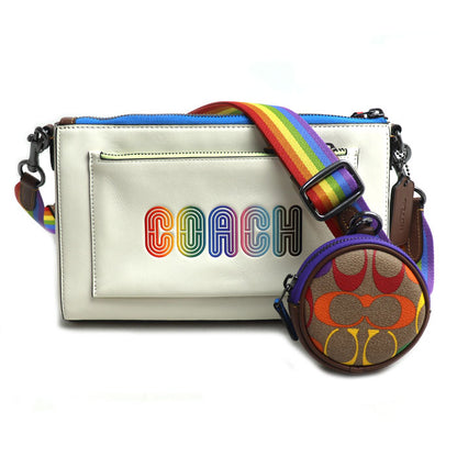 COACH コーチ ホールデン ショルダーバッグ レインボー ショルダーバッグ ホワイト マルチ C9854 レディース【中古】【美品】