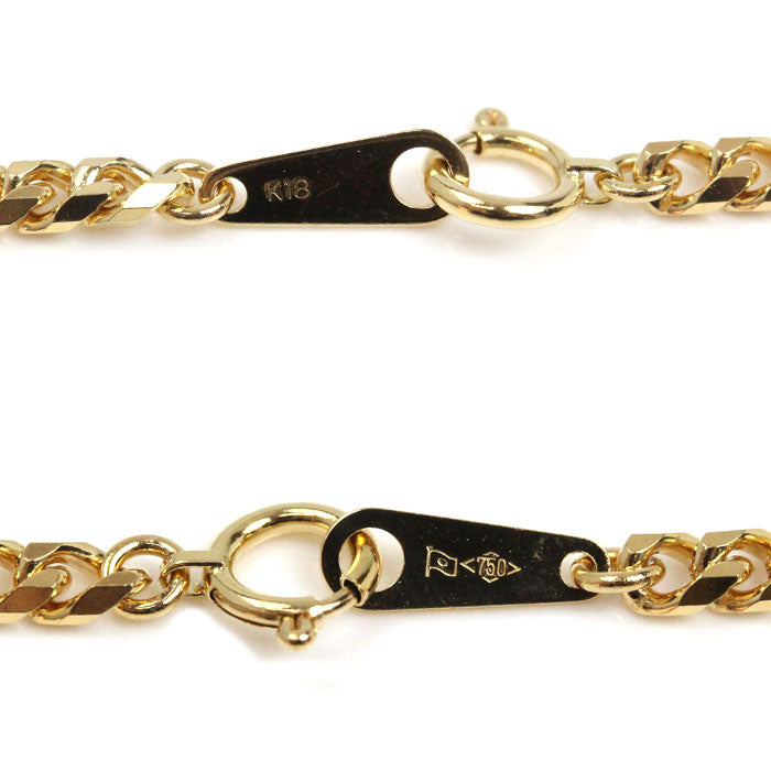 K18YG イエローゴールド ネックレス 喜平8面カット 20.3g 50cm メンズ【中古】