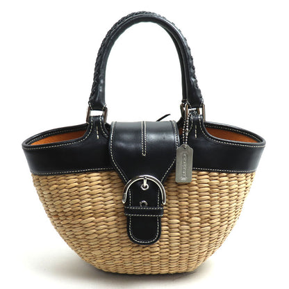 COACH コーチ ストロー バスケット トート ハンドバッグ 6778 レディース【中古】