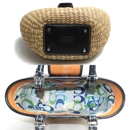 COACH コーチ ストロー バスケット トート ハンドバッグ 6778 レディース【中古】