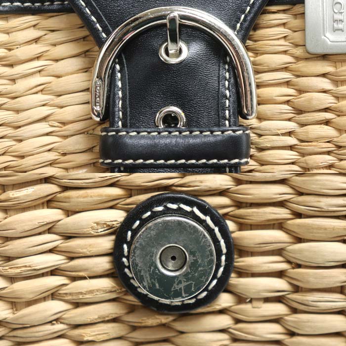 COACH コーチ ストロー バスケット トート ハンドバッグ 6778 レディース【中古】