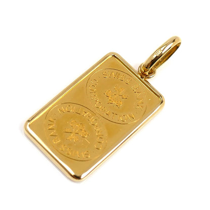 K24YG/K18YG スイスバンク 10g インゴット ペンダントトップ 11.6g ユニセックス【中古】