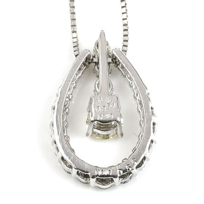 K18WG ホワイトゴールド ネックレス ダイヤモンド0.14ct/0.350ct 4.2g ～42cm フリーチェーン レディース【中古】