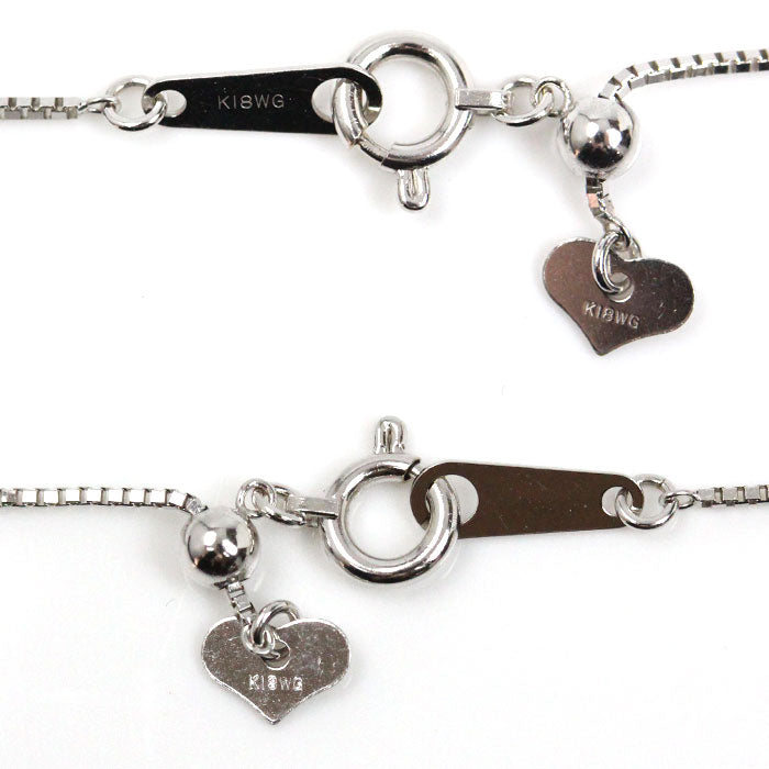 K18WG ホワイトゴールド ネックレス ダイヤモンド0.14ct/0.350ct 4.2g ～42cm フリーチェーン レディース【中古】