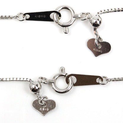 K18WG ホワイトゴールド ネックレス ダイヤモンド0.14ct/0.350ct 4.2g ～42cm フリーチェーン レディース【中古】