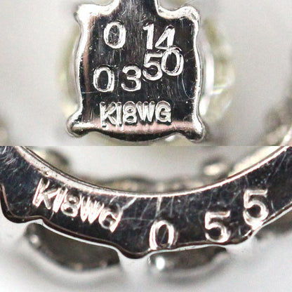 K18WG ホワイトゴールド ネックレス ダイヤモンド0.14ct/0.350ct 4.2g ～42cm フリーチェーン レディース【中古】