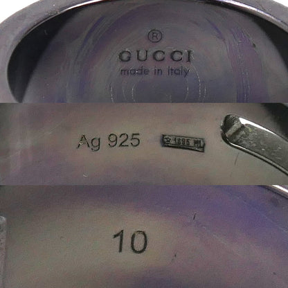 GUCCI グッチ シルバー925 ブランデッド G ブラックコーティング リング・指輪 9号 7.8g レディース【中古】