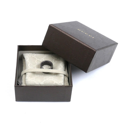 GUCCI グッチ シルバー925 ブランデッド G ブラックコーティング リング・指輪 9号 7.8g レディース【中古】