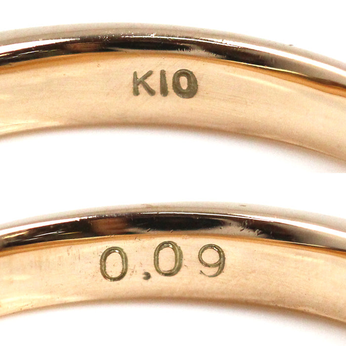 K10PG ピンクゴールド リング・指輪 ダイヤモンド0.09ct 4号 1.4g ピンキー レディース【中古】