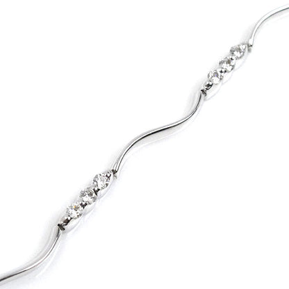 K18WG ホワイトゴールド ブレスレット ダイヤモンド0.48ct 6.6g 18cm レディース【中古】