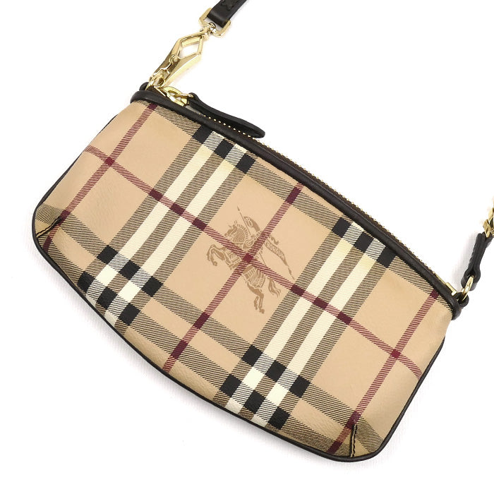 BURBERRY バーバリー チェック ポーチ ベージュ 3882027 レディース【中古】