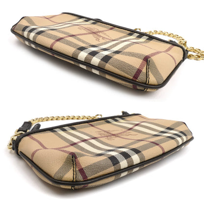 BURBERRY バーバリー チェック ポーチ ベージュ 3882027 レディース【中古】