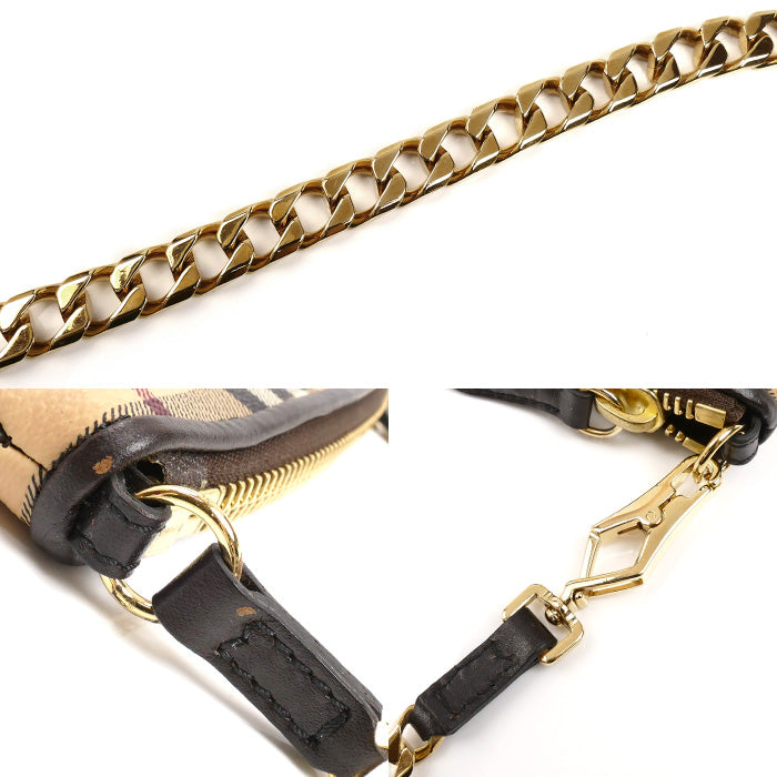BURBERRY バーバリー チェック ポーチ ベージュ 3882027 レディース【中古】