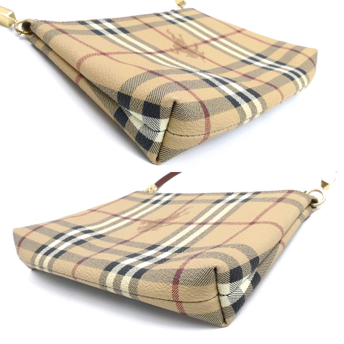 BURBERRY バーバリー チェック ポーチ ベージュ レディース【中古】