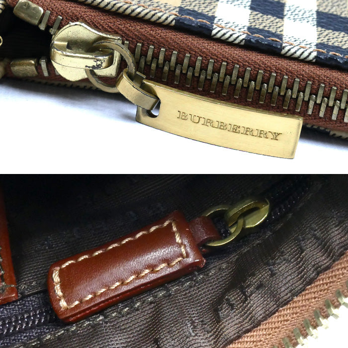 BURBERRY バーバリー チェック ポーチ ベージュ レディース【中古】