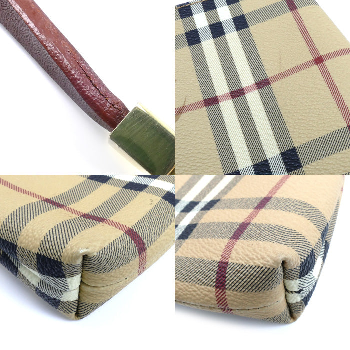 BURBERRY バーバリー チェック ポーチ ベージュ レディース【中古】