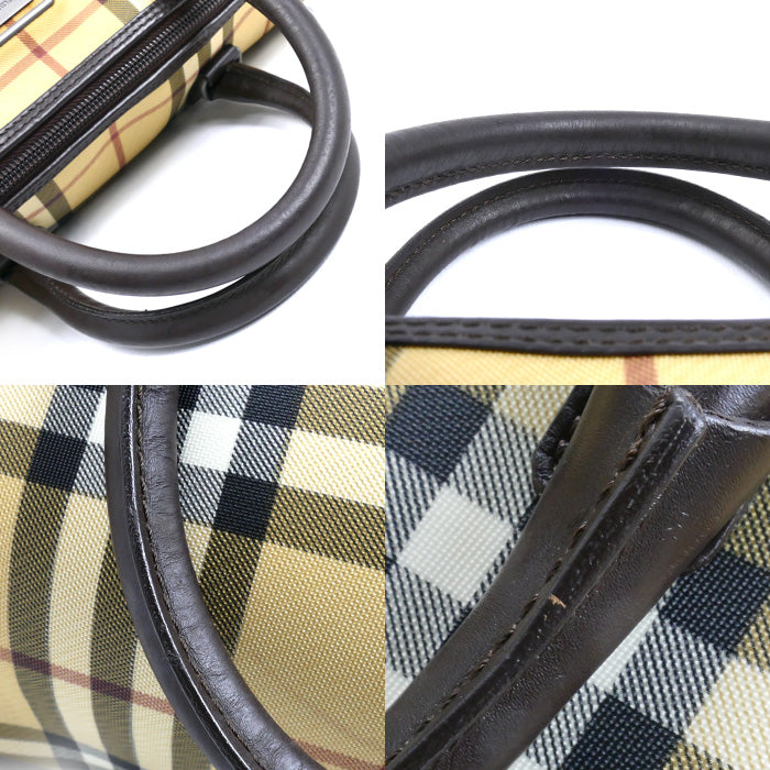 BURBERRY バーバリー チェック ハンドバッグ ベージュ ミニボストン レディース【中古】