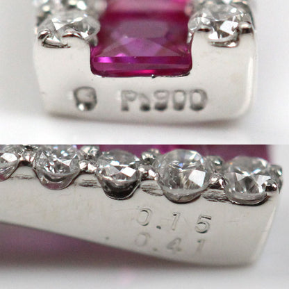 ESTELLE Pt900/850 ネックレス ルビー0.41ct ダイヤモンド0.15ct 2.6g ～44cm レディース【中古】